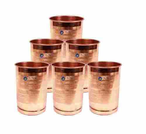 Handmade Copper Set Of 6 Glass Cup