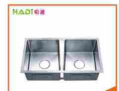 SUS304 Undermount Installment Double Bowl Kitchen Sink HD8045H