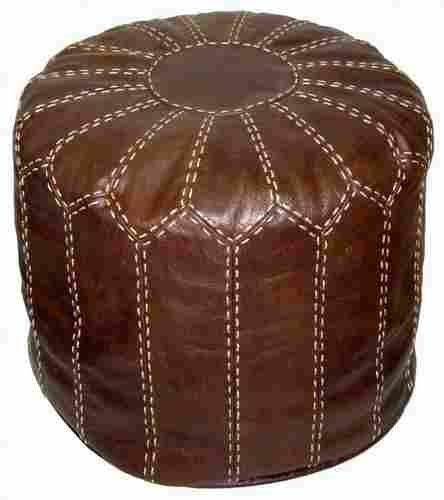 Antique Finish Leather Handembroidered Bean Bag