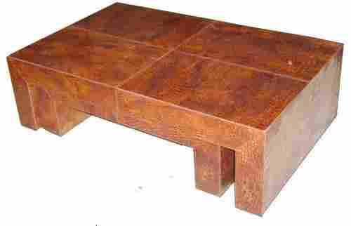 Patina Finish Croco Embossed Set Nested Coffee Tables