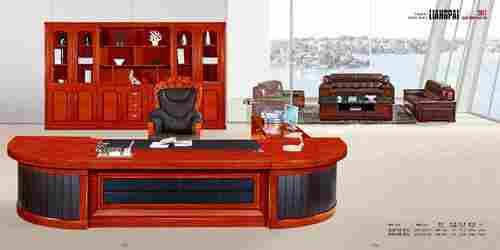 Luxury Design Extensive Leather Using Wood Solid Office Table