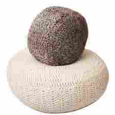 Easy to Clean Fancy Round Wool Pouf for Home
