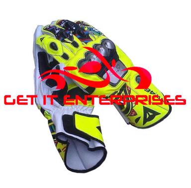 Multicoloured Valentino Rossi 2014 Motorbike Motorcycle Racing Leather Gloves