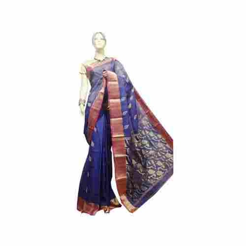 Traditional Blue colour Tant Banarasi saree