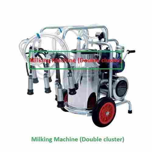 Twol Wheeled Base Automatic Grade Double Cluster Milking Machine