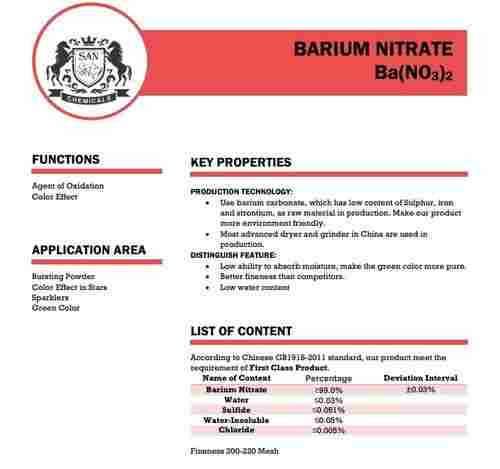 Barium Nitrate Ba(No3)2