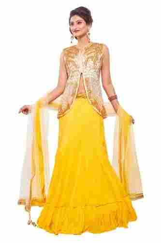 Beautiful Georgette Lehenga In Yellow Colour