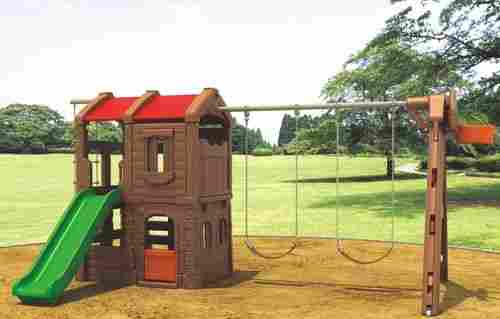 Plastic Playground Slide with Swing
