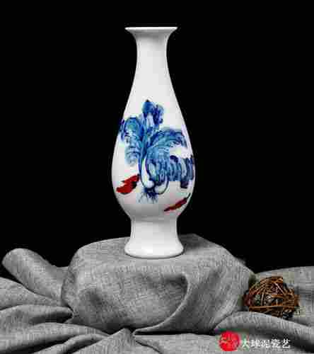 White Printed Porcelain Vase
