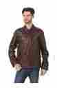 Dark Brown Color Full Sleeves Men'S Leather Jacket (Sku: Dnbl-0109)