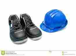 Safety Shoes And Helmet