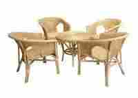 Cane Round Table and Chairs