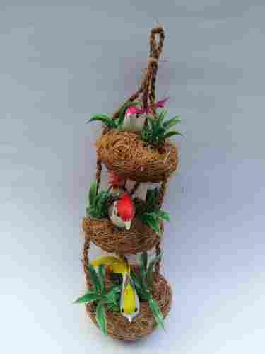 Eco Friendly Hand Made Coconut Fiber Hanging Bird Nest - Triple