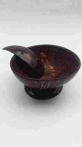 Eco Friendly Hand Made Coconut Shell Ice Cream Bowl with Spoon