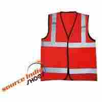 Sleeveless Orange Safety Reflective Jacket