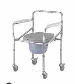 Chromed Steel Commode Wheelchair