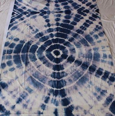 Indigo Blue Tie Dye Shibori Print Cotton Fabric