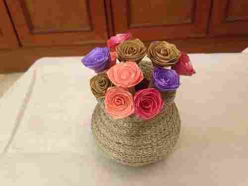 Paper Quilled Roses with Decorative Earthen Pot