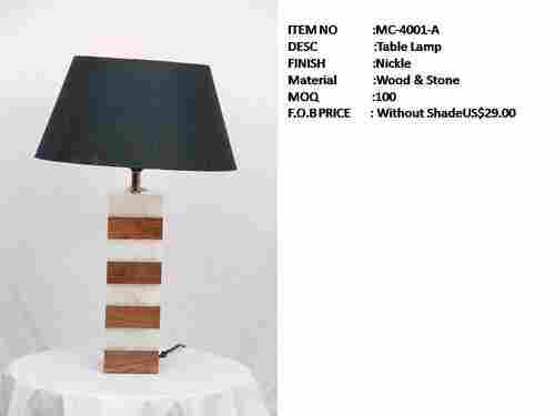 Wood Stone Table Lamp