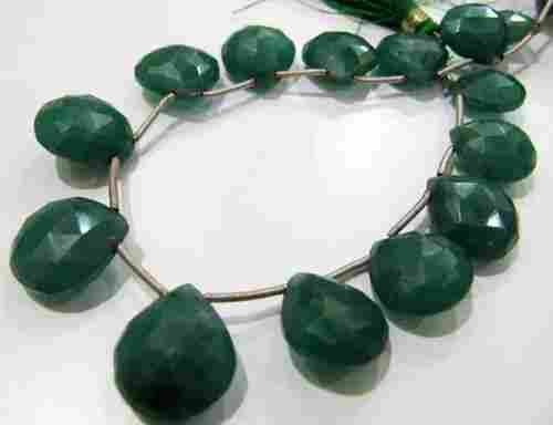 Emerald Briolette Heart Shape Beads
