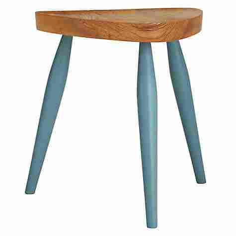 Wooden Blue Side Table