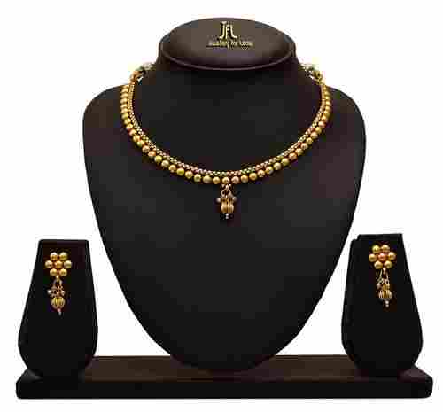 Traditional Ethnic One Gram Gold Plated Delicate Necklace Set