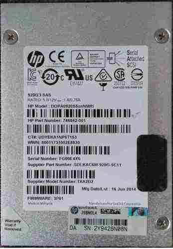 HP 920GB SSD 6G SAS Hard Drive for HP Proliant Server & Storage