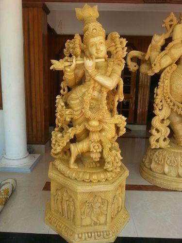 Nickel Krishna Wooden Statue
