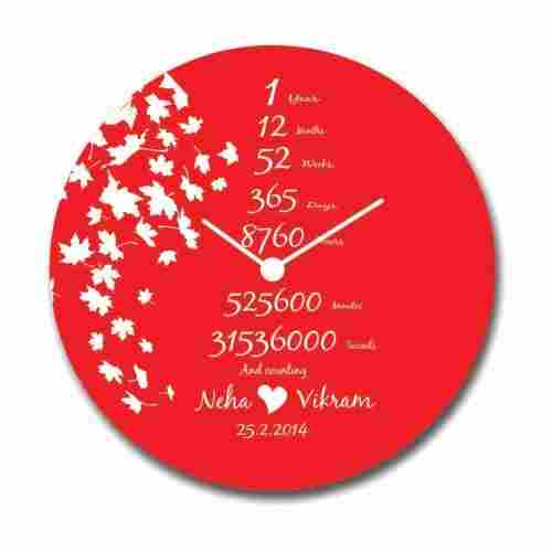 Custom Love Time Calculator Anniversary Canvas Wall Clock