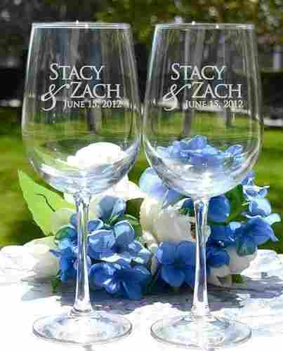 Personalized Engraved Wedding Anniversary Glasses