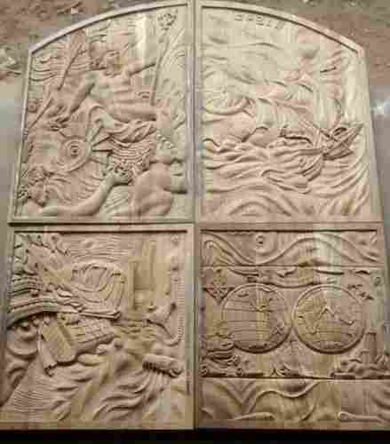 Hand Carved Teak Wood Panels