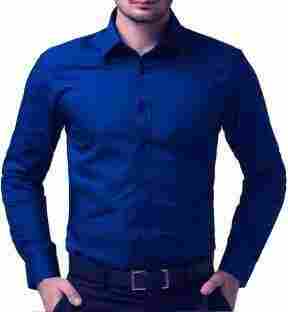 Full Sleeves Blue Color Mens Shirt