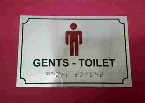 Stainless Steel Braille Toilet Signs