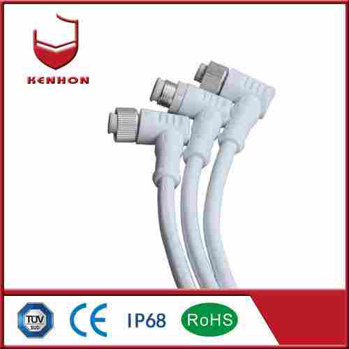 M12 90 Degree 9 Pin IP66 220v Waterproof Inline Mains Connector