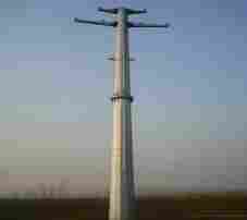 Flange Single Column Galvanized Steel Pole Tower