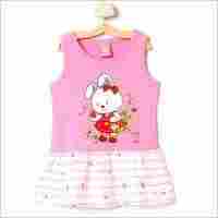 Bunny Print Pink Casual Dress