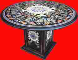 Handmade Amazing Marble Inlay Design Table Tops With Stand 