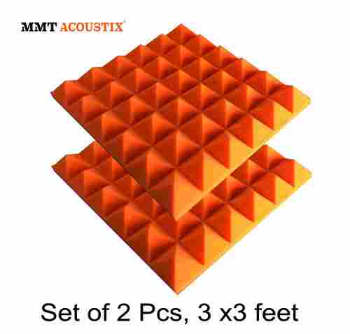 Orange Colour Pyramid Acoustic Foam Tile 3' x 3'