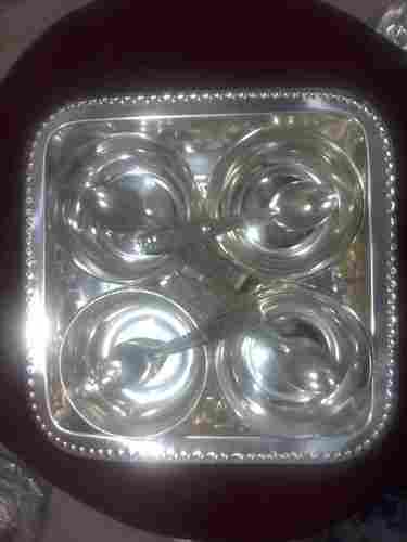 Silver Plated 4 Bowl Tray Set