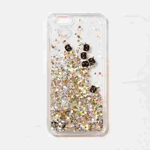 Clear Kitty Glitter iPhone 6 Case