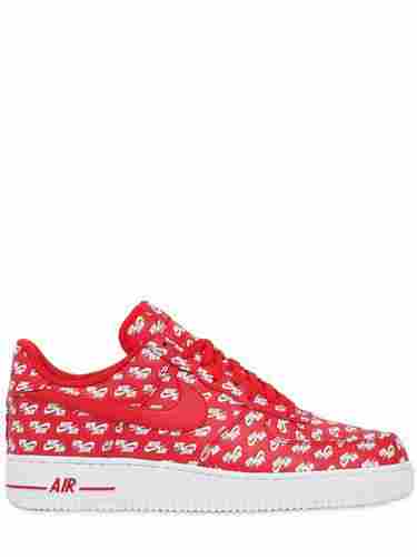 Logo Leather Sneakers Red Men Shoes