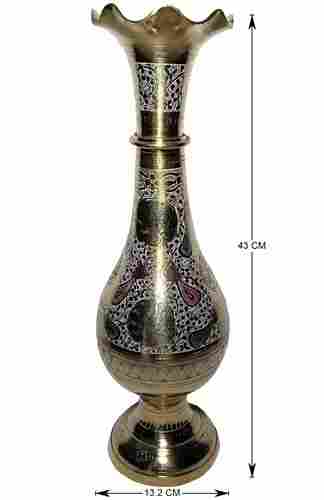 Hand Crafted Mughal Style Detachable Brass Flower Vase