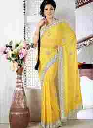 Yellow Color Designer Sarees