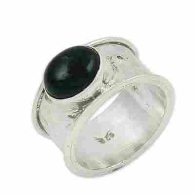 925 Sterling Silver Black Onyx Gemstone Ring Jewelry