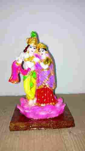 Radha-Krishna on Flower Statue