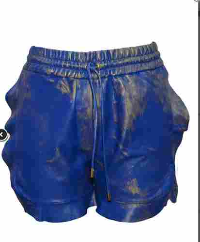 Cobalt Blue Leather Short For Girl