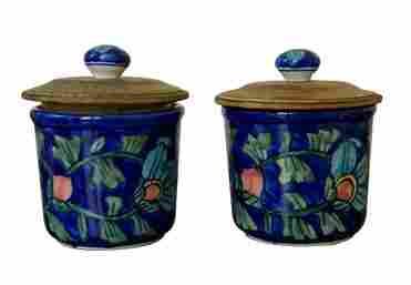 Hand Painted Ceramic Spice Jar
