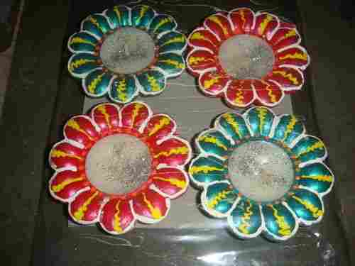Decorating Diwali Colorful Diyas