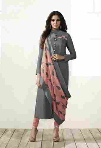 Grey And Pink Designer Salwar Suit