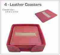 Personalized Leather Coaster Set
